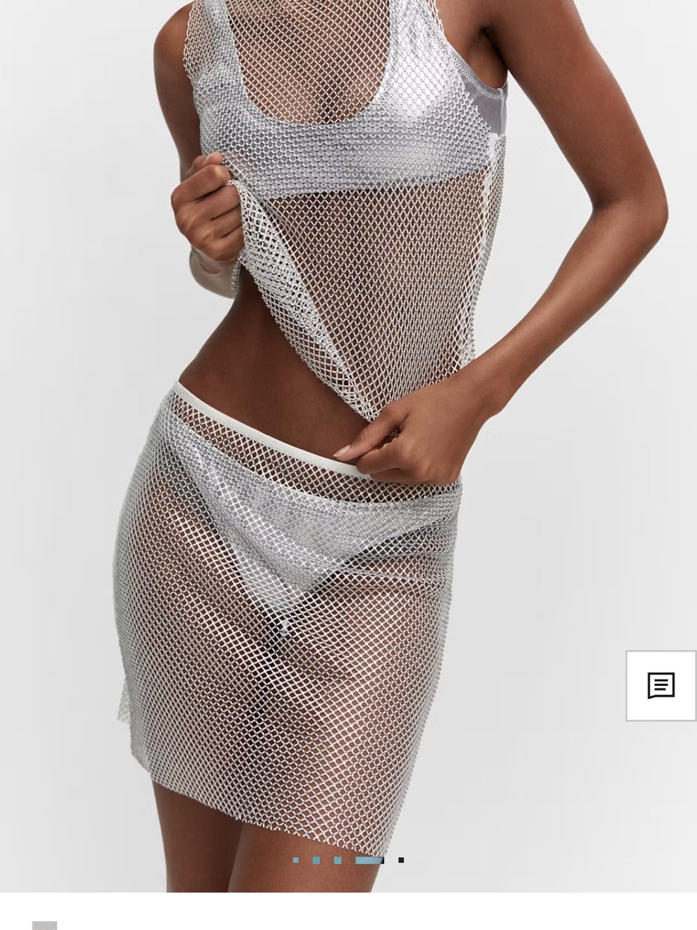 NWT Mango Silver Sequin Mini Skirt Size Large